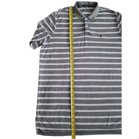 Ralph Lauren RLX Polo Shirt Performance Golf, Men's Size XL Gray White Striped - Picture 10 of 13
